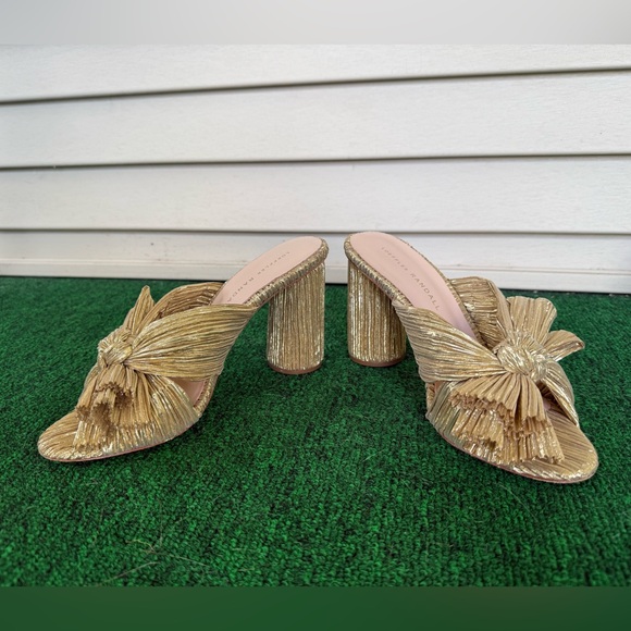 Loeffler Randall Shoes - Loeffler Randall Penny Gold Pleated Heel